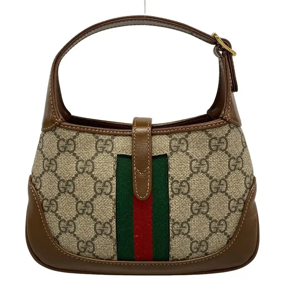 Gucci Jackie 1961 Mini GG Supreme Handbag 637092 Brown Gray